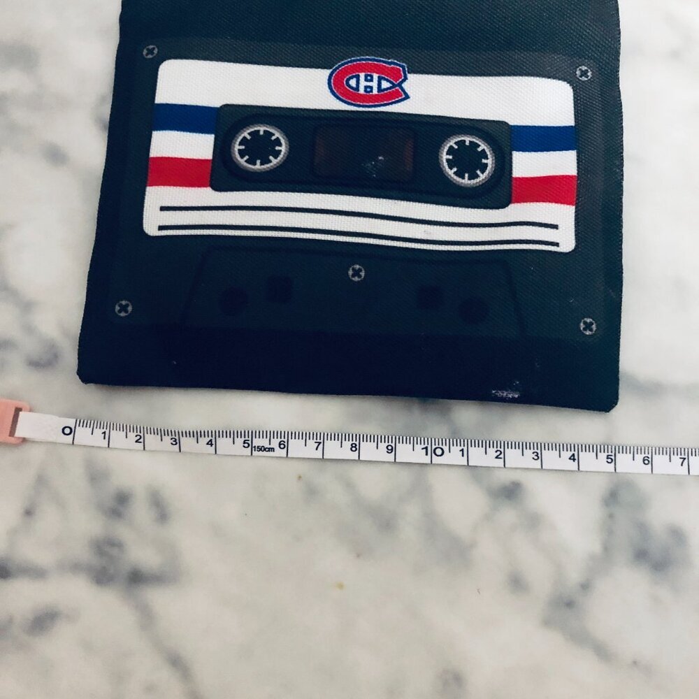 Vtg Montreal Canadiens Habs Style Cassette Tape Small Zipper Pouch RARE HTF NOS - Picture 3 of 5